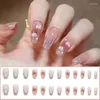 Ложные гвозди 24pcs/Set Artificial Nail Full Cover Full Cover Seamless Defackable и ношение многоразового использования, включая Glue Press на украшении искусства