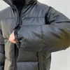 Męskie Parkas grube męskie faux skórzana parker ponadwymiarowy worek swobodny, ciepły bawełniany mody Mężczyzna płaszcze płaszcze streetwearne kurtka bąbelkowa 231108