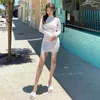 Basic Casual Dresses Women's new fall 2020 solid color long sleeve high neck slim fit hip sexy hook socks dress T231109