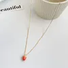 Pendanthalsband som säljer guldfärg Personlig Sweet Strawberry Fashion Women's Necklace Gift XL1145