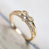 Trauringe Zartes Gold 8 Unendlichkeit Kreuz Kristall Zirkon Ring Für Frau Mode Stapelbar Zierlich Feiner Schmuck Jubiläum AccessorieWeddi