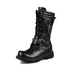 Boots Men's Leather Motorcycle Midcalf Military Combat Gothic Belt Punk Men Shoes Tactical Army Boot 231108