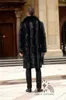 Men's Fur Faux fashion men real genuine natural mink fur coat with big collar warm winter jacket outwear overcoat custom any size 231108