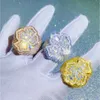 Pierścienie zespołu Zuanfa Moissanite Biżuteria Hip Hop Cross Cross Baguette VVS Diamond Ring 2024 Pierścień projektant