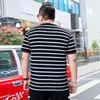 Men's T-Shirts Trendy Boys' Plus Size Short Sleeve Striped Round Neck T-shirt Extra Large Popular Half Sleeve T-shirt 2XL-7XL