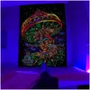 Tapestries Escent Tapestry الأوروبية والأمريكية الأسود الملصق معلق القماش ملصق المنزل الديكور الخلفية مخدر Trippy 2302 DHK0A