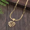 Kedjor Drui 2023 Fashion Leaf Drop Halsband Luxury Gold Color Choker Kvinnor Banquet Accessories Party Gift Jewelry