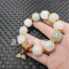 Strand Tianshan Cui Pulseira de contas antigas Quartz Rock Jade como chuva certa