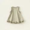 Girl Dresses Kids Dress 23 Summer Korean Style Lace Vest Skirt Baby Sweet For Girls
