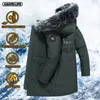 Men's Down Parkas Hooded Down Jacket Men's Medium Length Loose Youth Sable Big Hair Collar Thick Keep Warm Down Coat Men White Duck Down Windproof 231109