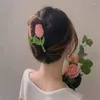 Klipy do włosów 2023 Korea Summer Fashion Tulip Sunflower Clip dla kobiet Temperament All-Match Back of the Head Accessories