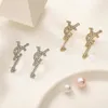 Designer di marca di lusso Lettere Y Orecchini a bottone Pendenti Collane Catena Oro Argento placcato Acciaio inossidabile Famose donne intarsio Orecchini con strass di cristalloJewerlry