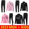 Men Kids 23/24 Inter Miami Football Tracksuits Long Zipper Soccer Training Suit 2023 2024 Sportswear MATUIDI HIGUAIN Survetement Foot Jogging Sets