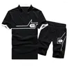 Camas de camisetas masculinas Summer Summer Two Piece Set Men Men Manga Short Top com shorts Sportswear Conjuntos de roupas esportivas