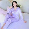 Women's Sleepwear Women's Pajamas Sets Big Size 4XL Sleepwear Silk Satin Pyjama Spring Autumn Homewear Ladies Pijama jer 2 Piece Pjs NightwearL231109