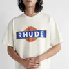 Men's T-Shirts Rhude Summer Vintage Racer Cotton Men's And Women's Short-Sleeved T-Shirts White SMLXL