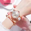 Quartz horloge voor dames Nieuw dameshorloge Mode Keramiek Liefde Diamant Waterdicht Dames