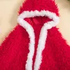 Kurtki ogniskowe jesienne zima dla dzieci dziewczynki Cloak Cape długi rękaw Pluszowe ubrania księżniczki z kapturem kostium świąteczne