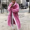 Dameswolmix Designer Blends Roze Lange Teddybeer Jas Dames Winter Dikke Warme Opstaande Kraag Oversized Dikke Bovenkleding Overjas Faux Lamswollen Bontjas