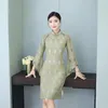 Abbigliamento etnico Abito cinese Abiti stile orientale in pizzo da donna Qipao Maniche svasate Cheongsam Ripristina abiti formali tradizionali antichi