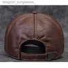 Stingy Brim Hats 2023 Male Genuine Leather Cowhide 56-60CM Black/Brown Baseball Cs Print For Man Casual Street Gf Gorras Dad HatL231109