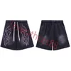 Designer shorts mens espuma offset impressão flor casual solto shorts desenhar corda botão de metal esporte quinta calças luxurys