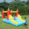 Big Bouncer Slide Uppblåsbara hoppleksaker Jumper för barn inomhus utomhusspel med Air Blower Summer Castle Birthday Parts Fun in Garden Backyard Wide Slide