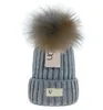 Designer inverno berretto lavorato a maglia cappello di lana donna grosso lavorato a maglia spesso caldo pelliccia sintetica pom berretti cappelli berretto femminile berretto 11 colori