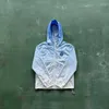 Självskapad trapstar amerikansk trendsättare måste-ha blå lutning långärmad huva dikjacka i hösten vindbrytare kappa träning jacke hoodie
