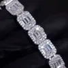 Fashion Hip Hop Jewelry 7Mm 10Mm Sterling Sier VVS Baguette Moissanite Diamond Iced Out Sugar Tennis Bracelet For Men