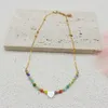 Chains Beads Heart Choker Korean Fashion Summer Charm Colorful Diy Handmade Glass Crystal Pendant Necklace Women Boho Beach Jewelry