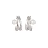 Stud Earrings dames 925 Sterling zilveren wit goud gestapelde lijn zoetwater parel mode sieraden liefdesgeschenken voor koppels