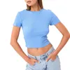 Женские танки Camis Женщины Slim Fit Fort футболки повседневные сплошные цвета круглый рукав