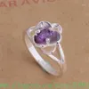 Кольца кластера, посеребренное кольцо, модные украшения, потрясающие двуручные кольца, инкрустированные фиолетовым камнем /dwfamnma Axhajooa AR003