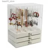 Jewelry Boxes Jewelry Organizer Box Storage Large Size Transparent Acrylic Display Case Hanging Necklace Earrings Jewelry Boxes Stray Kids Q231109