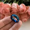 Anneaux de mariage 4mm 8mm 6mm bleu carbure de tungstène pour les femmes bande finition polie anneau confort Fit