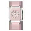 Wristwatches Square Women Rubber Watch Band Wrist Watches Pink For Ladies Quartz Women's