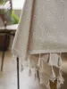 طاولة قطعة قماش حديقة طازجة من الكتان القطن المطبوع أبيض ديزي المائدة المائدة مثالية للحفلات المطبخ ونزهات المطبخ R231109
