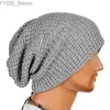 Beanie / Skull Caps Uomo Donna Beanie lavorato a maglia all'uncinetto Nero Grigio Cappello Autunno Inverno Morbido caldo Berretto allentato Cranio Cappello da sci Danza Bonnet Moda casual Cap YQ231108