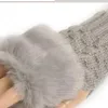 Cinque dita guanti europei e americani autunno inverno moda sudcoreana capelli maglia caldo mezzo guanto all'ingrosso della fabbrica