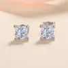 Stud Küpe Kadınlar Lüks Gerçek Moissanite Lab Diamond Orijinal 925 Silver Girl Düğün 1ct