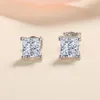 أسود أقراط النساء الفاخرة الحقيقية Moissanite Lab Diamond Original 925 Silver Girl Wedding 1Ct