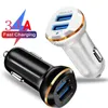 High Speed 3.1A Car charger Dual Usb Ports Auto Power Adapter For Iphone 11 13 12 14 15 Pro max Samsung S22 S23 htc F1