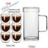 Mugs 700ml Coffee Mug Handmade Heat Resistance Clear Glass Tea Milk Juice Cup Water Beer Drinking Office Drinkware