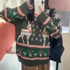 2023 American vintage vintage classic Santa Claus crewneck sweater for men and women niche all-matching couple loose knitwear trend