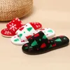 Slippers Christmas slider Women's cute snowflake Christmas tree slider Indoor shoes Plush cotton slider Thick sole 231109