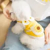 Dog Apparel 2023 Spring And Summer Thin Puppy Vest Two-legged T-shirt Petal Collar Satchel Bag Cat Pet Clothes