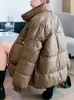 Women's Trench Coats Autumn Winter Women Fashion Loose Beading Cotton Parkas Lady Casual Thick Warm Stand Collar Zipper Jacket Coat