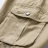 Mäns shorts 2023 Sommarbaggy Multi Pocket Militär last Bomullsbyxor Fashion Mens Tactical Streetwear