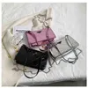 2024 New luxury high quality handbag shiny chain small square mirror laser underarm simple Messenger